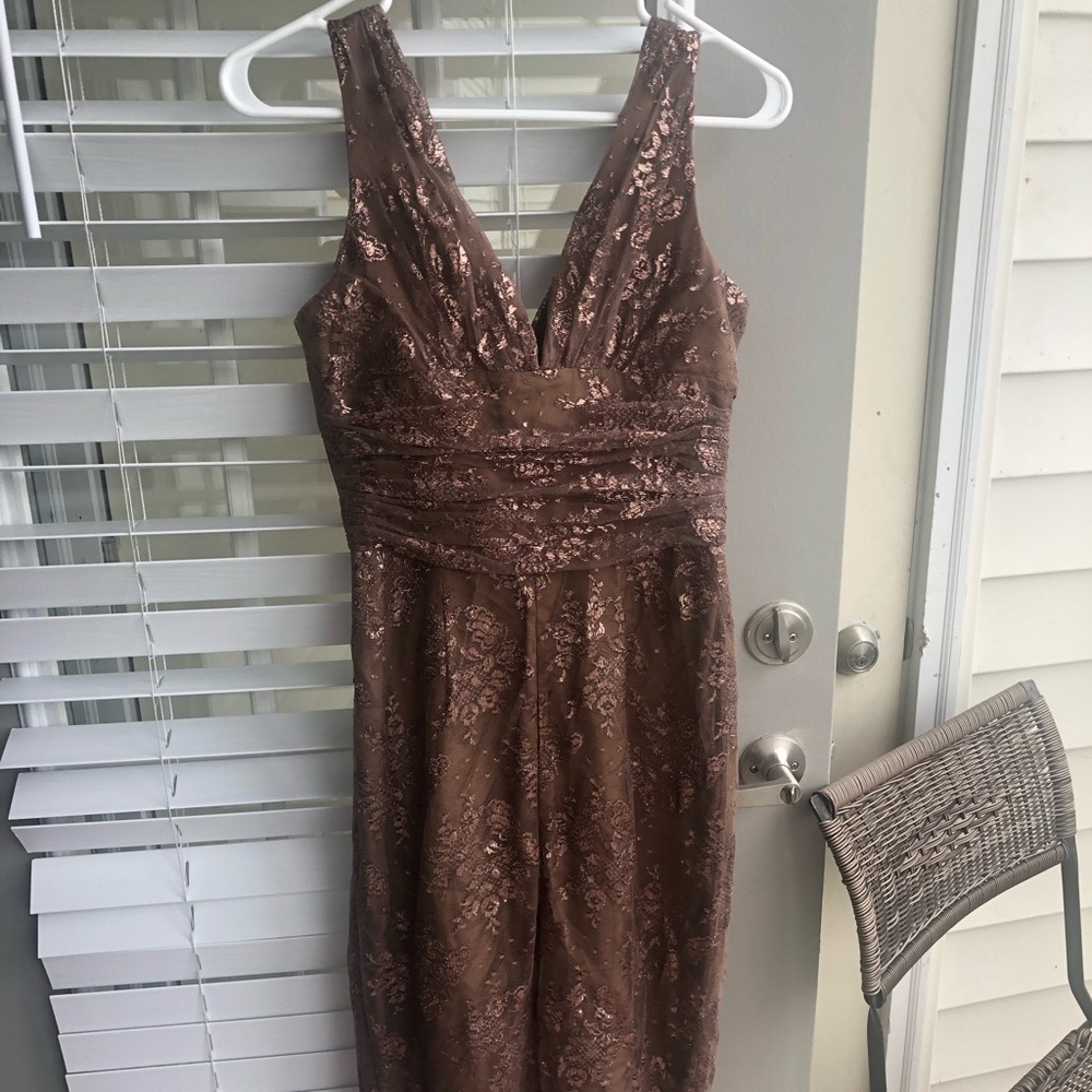 David meister sparkly brown dress